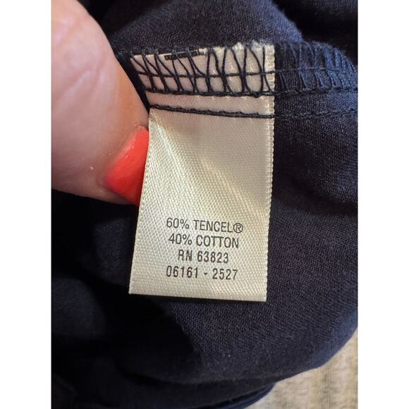 CJ Banks Navy Blue Tencel Straight Leg Pants Pockets Zipper Button Plus Size 18W - Picture 10 of 12